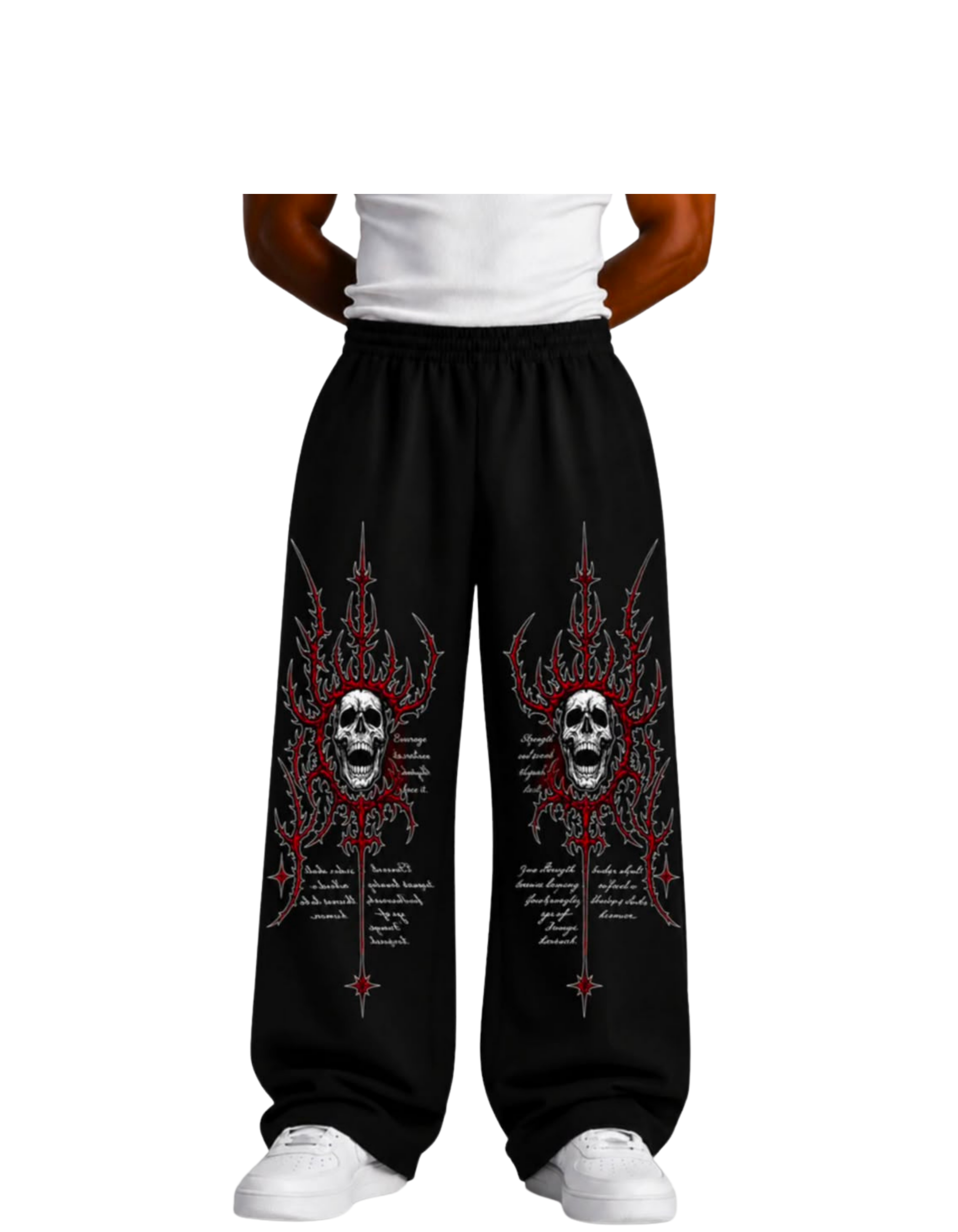 Red Signal Cyber-Gothic Track Pants- Unisex
